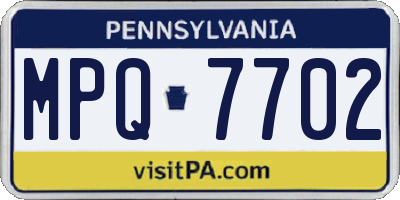 PA license plate MPQ7702
