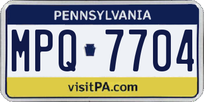 PA license plate MPQ7704