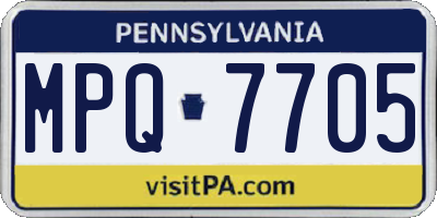 PA license plate MPQ7705