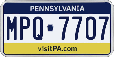PA license plate MPQ7707