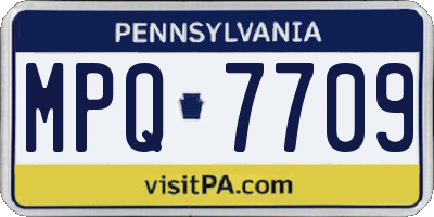 PA license plate MPQ7709