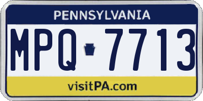 PA license plate MPQ7713
