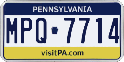 PA license plate MPQ7714