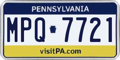 PA license plate MPQ7721
