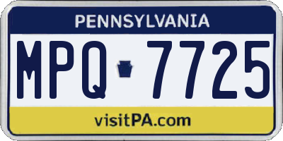 PA license plate MPQ7725