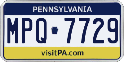 PA license plate MPQ7729