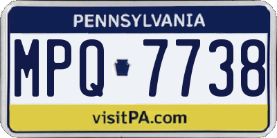 PA license plate MPQ7738