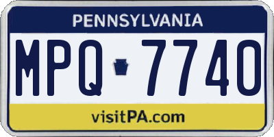 PA license plate MPQ7740