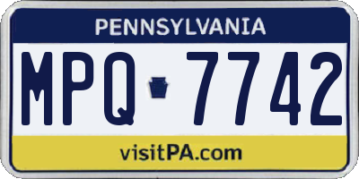 PA license plate MPQ7742