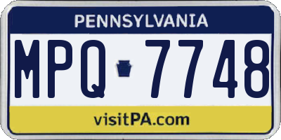 PA license plate MPQ7748