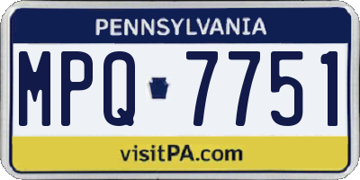 PA license plate MPQ7751