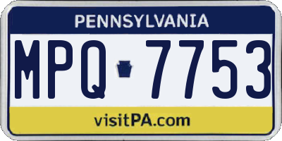 PA license plate MPQ7753