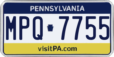 PA license plate MPQ7755