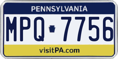 PA license plate MPQ7756