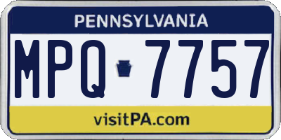 PA license plate MPQ7757