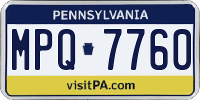 PA license plate MPQ7760