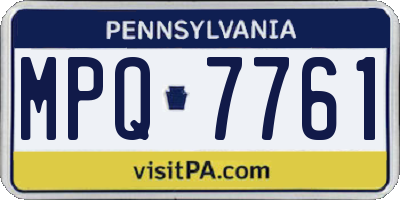 PA license plate MPQ7761