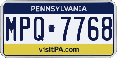 PA license plate MPQ7768