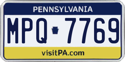 PA license plate MPQ7769