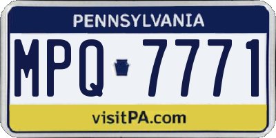 PA license plate MPQ7771