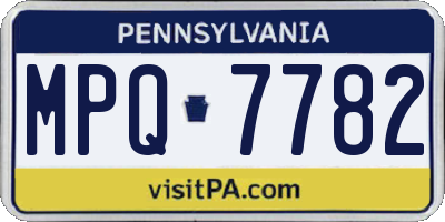 PA license plate MPQ7782