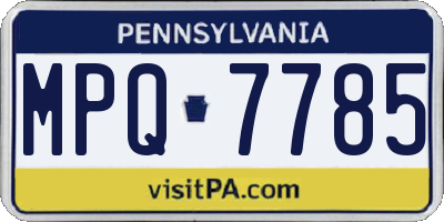 PA license plate MPQ7785