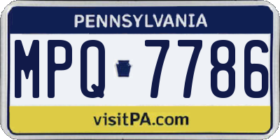 PA license plate MPQ7786