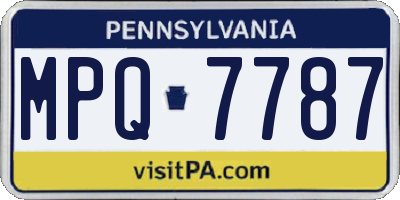 PA license plate MPQ7787