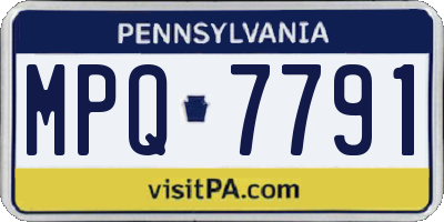 PA license plate MPQ7791