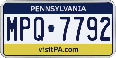 PA license plate MPQ7792
