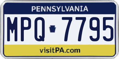 PA license plate MPQ7795