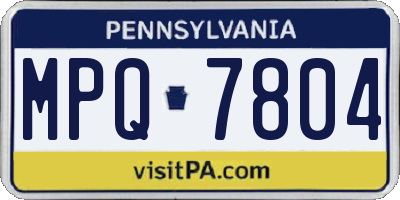 PA license plate MPQ7804