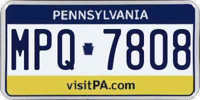 PA license plate MPQ7808