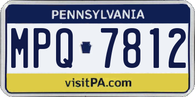 PA license plate MPQ7812
