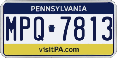 PA license plate MPQ7813