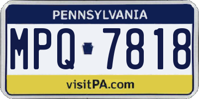 PA license plate MPQ7818