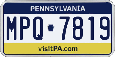 PA license plate MPQ7819