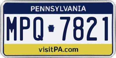 PA license plate MPQ7821