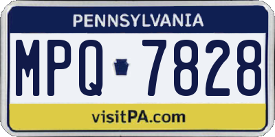 PA license plate MPQ7828