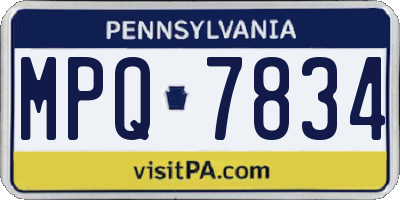PA license plate MPQ7834