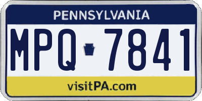 PA license plate MPQ7841