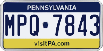 PA license plate MPQ7843