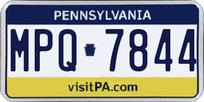 PA license plate MPQ7844