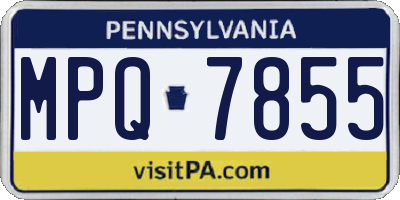 PA license plate MPQ7855