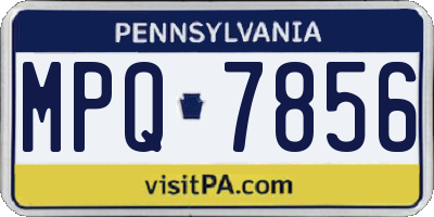 PA license plate MPQ7856