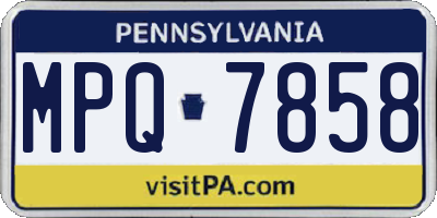 PA license plate MPQ7858