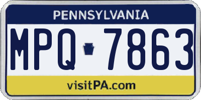 PA license plate MPQ7863