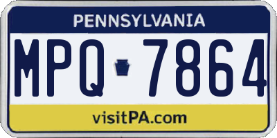 PA license plate MPQ7864