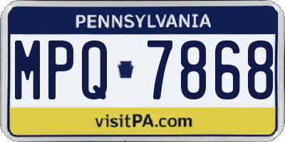 PA license plate MPQ7868