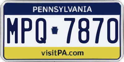 PA license plate MPQ7870